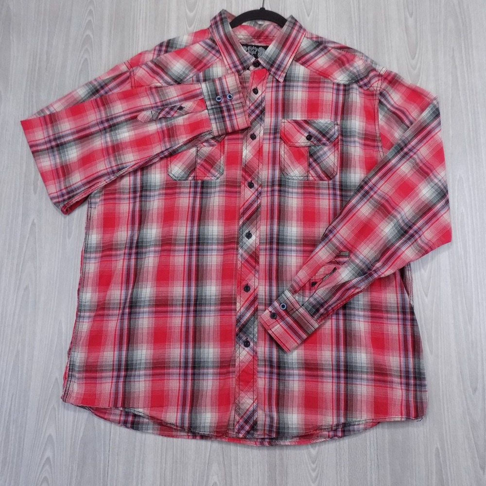 Eighty Eight Plaid Shirt Mens XXL Red Button Down Long Sleeve EUC